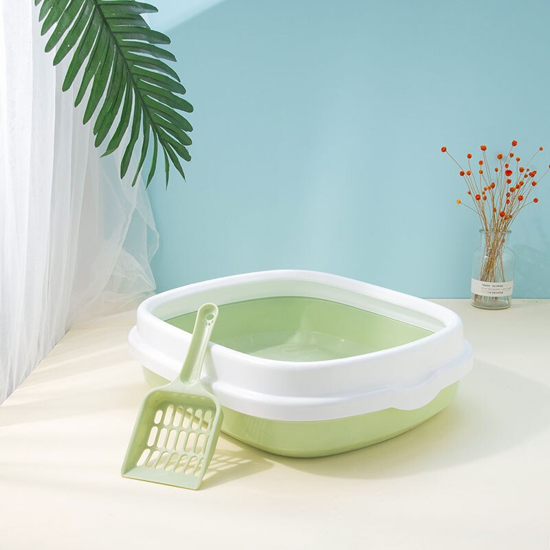 Pet Toilet Bedpan Anti Splash Cats Litter Box Cat Tray With Scoop Kitten Dog Clean Toilette Home Plastic Sand Box Cat Supplies - RY MARKET PLACE