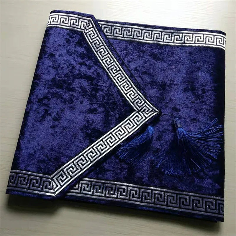 New Chinese simple tablecloth modern table black flag runner European velvet bed runner pure color table cloth