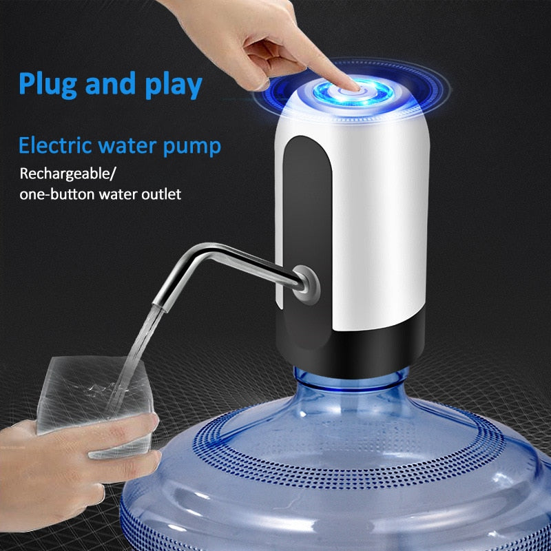 Home Gadgets Water Bottle Pump Mini Barreled Water Electric Pump USB Charge Automatic Portable Water Dispenser Drink Dispenser - RY MARKET PLACE