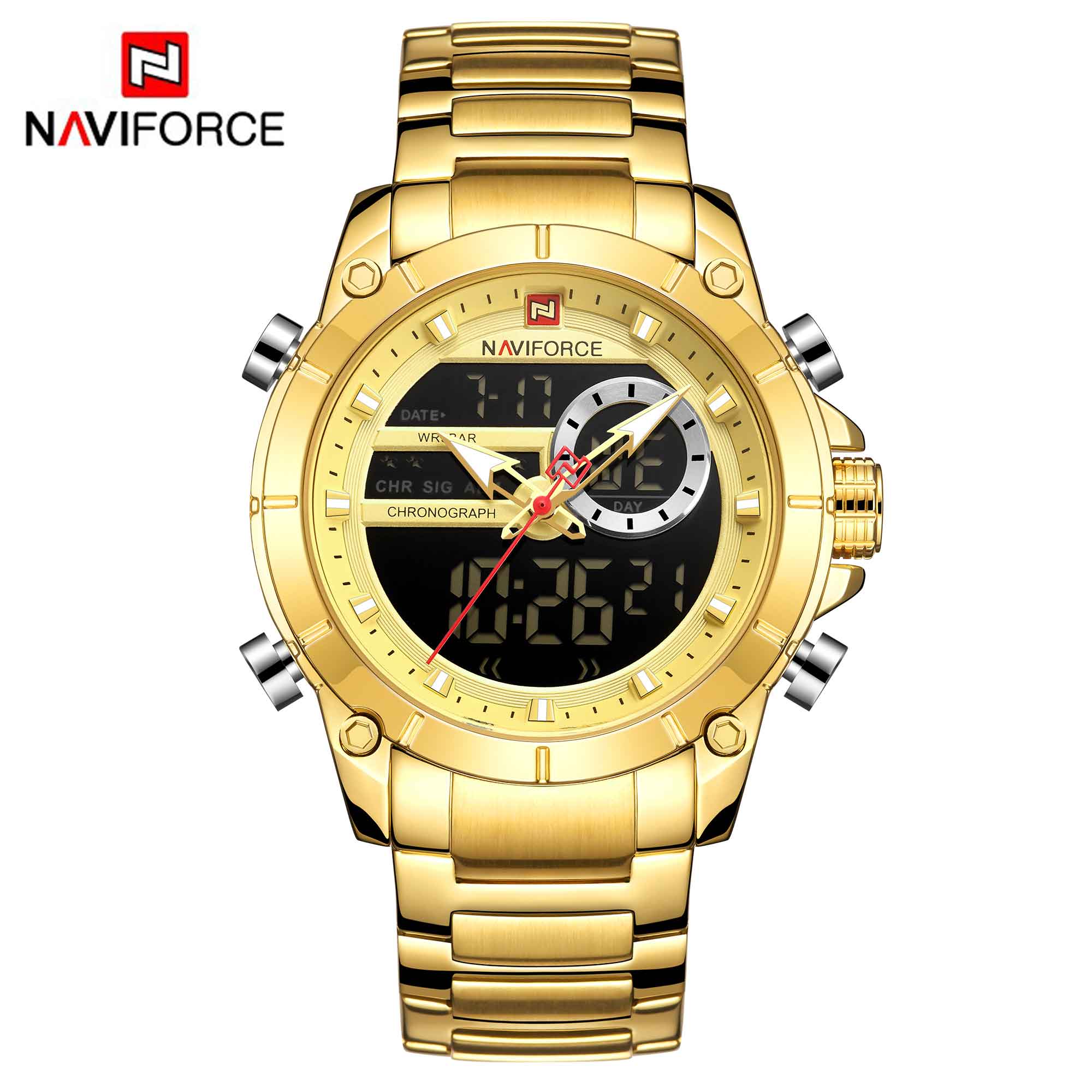 NAVIFORCE Luxury Original Sports Wrist Watch For Men Quartz Steel Waterproof Digital Fashion Watches Male Relogio Masculino 9163 - RY MARKET PLACE