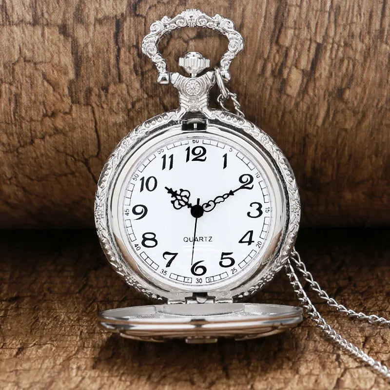 Antique DAD Pocket Watch Pendant Necklace Bronze Mens Pappy Father's Day Gift P38