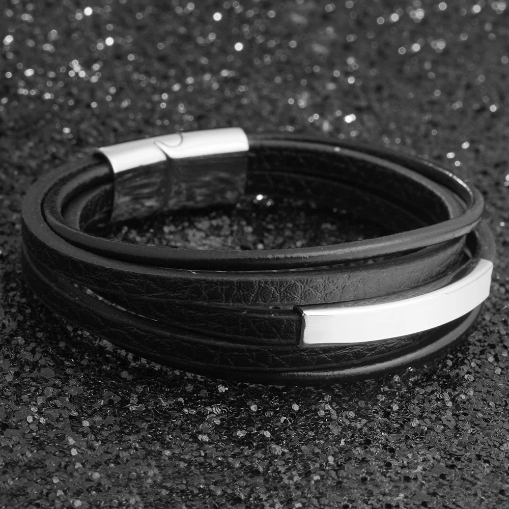 Genuine Leather Bracelets For Men Stainless Steel Bracelets & Bangles Fashion  Accessorise Father's Day Gift (JewelOra BA101879)