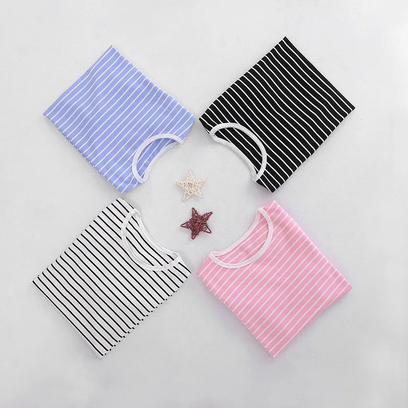 2-12 Yrs Kids Cotton Long Sleeve T Shirts Striped Boys Girls Basic Tops Tees Children Autumn Clothes T-shirt Sweatshirt