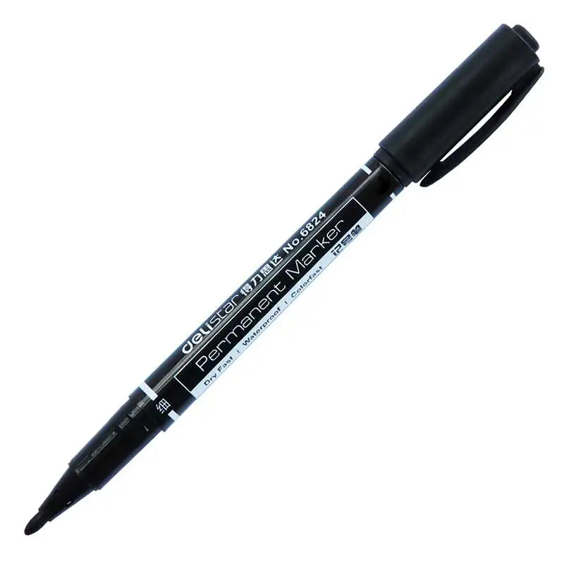 9pcs/Set Twin Tip Permanent Markers,  Black, Red,Blue Ink, 0.5mm-1mm pens for School Office Supplies Student Stationery