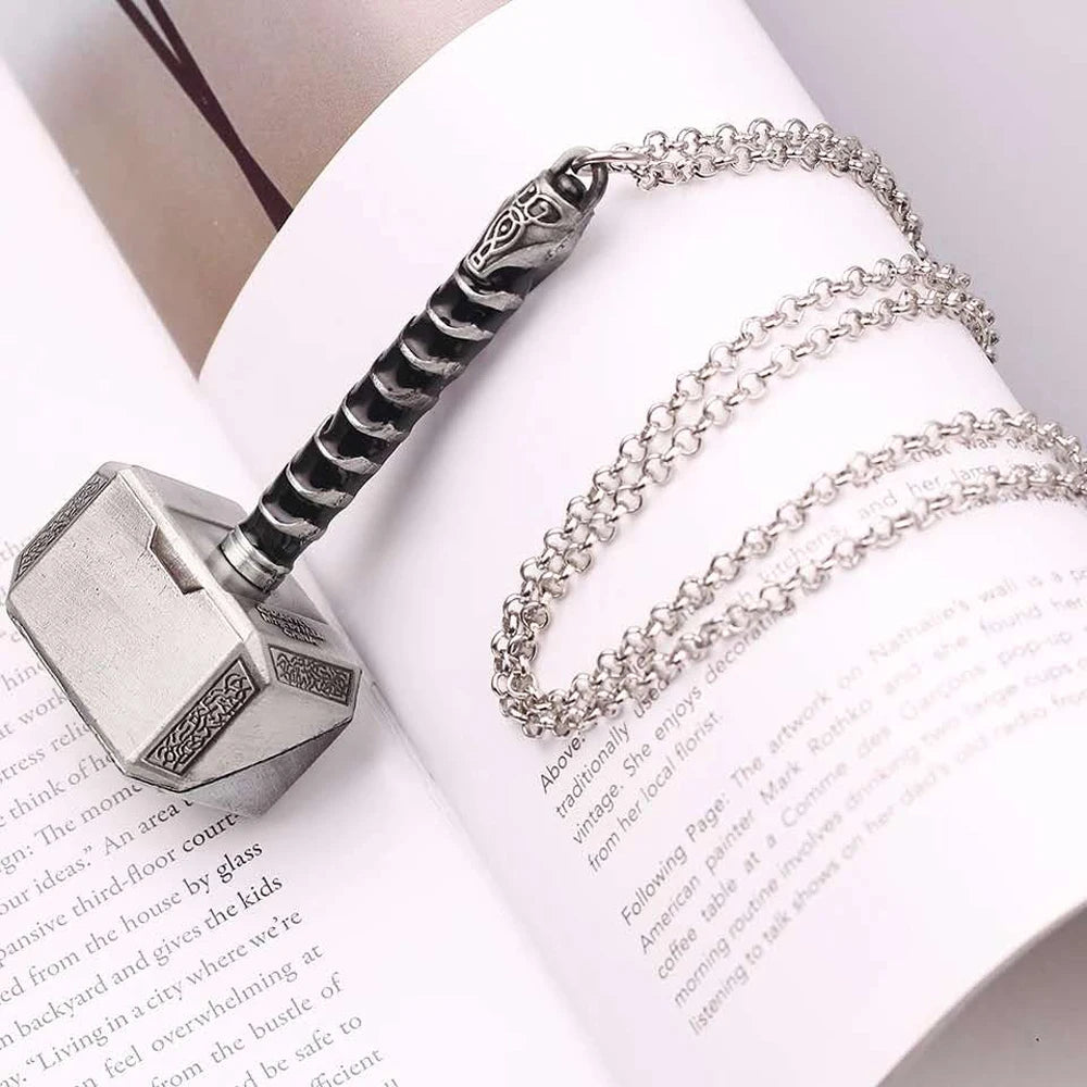 Hammer Silver Plated Pendant Stainless Necklace Men Fashion Creative Jewelry Father's Day Gift Chain Choker Dropshipping