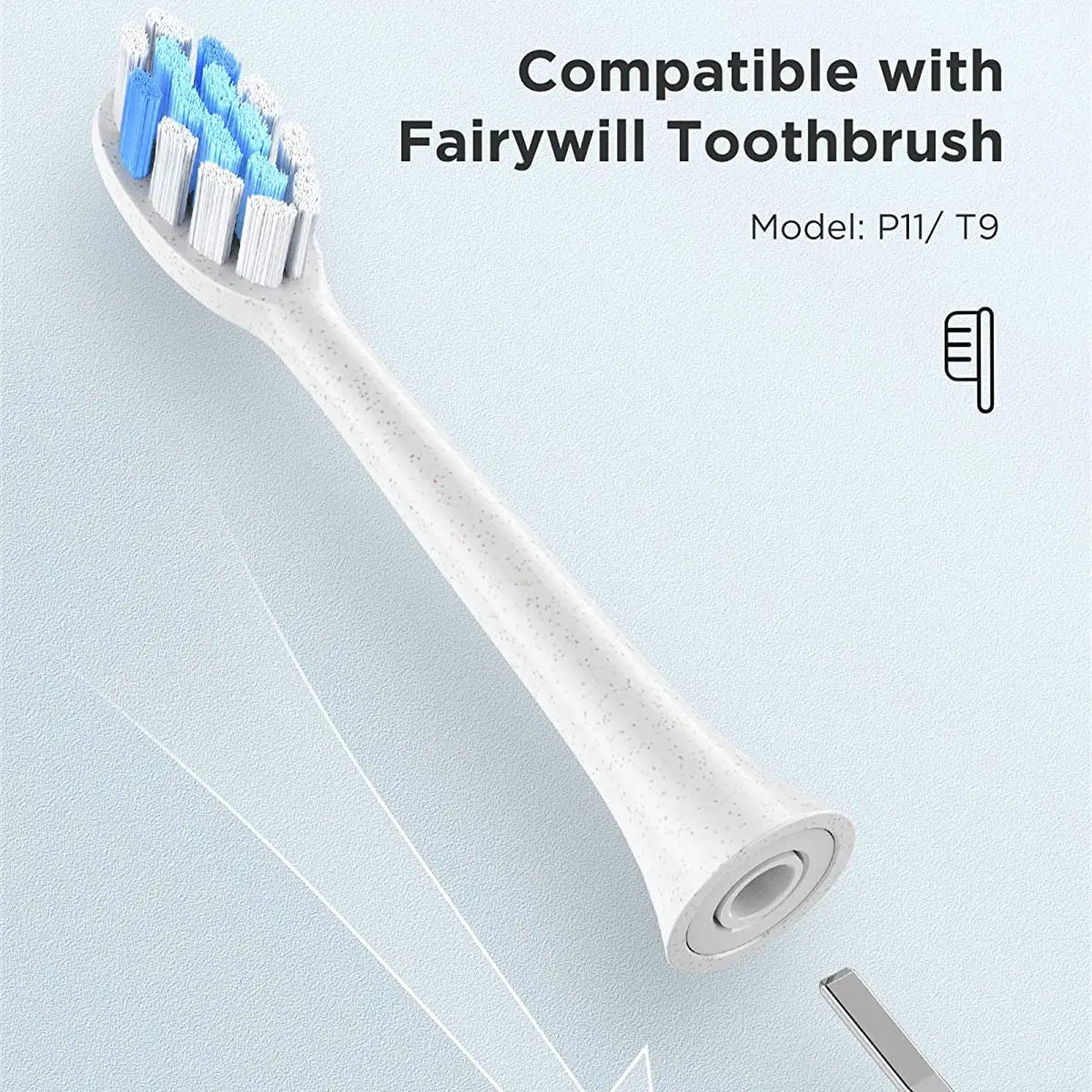 Fairywill P11 Electric Toothbrush Heads Replacement Heads for P11 T9 P80 Toothbrushes,4pcs 8pcs 12pcs 16pcs Teeth Cleaning,Soft