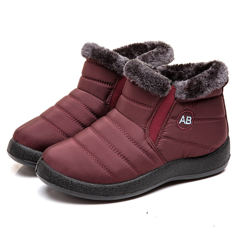 Women Boots Fashion Waterproof Snow Boots For Winter Shoes Women Casual Lightweight Ankle Botas Mujer Warm Winter Boots Black - RY MARKET PLACE