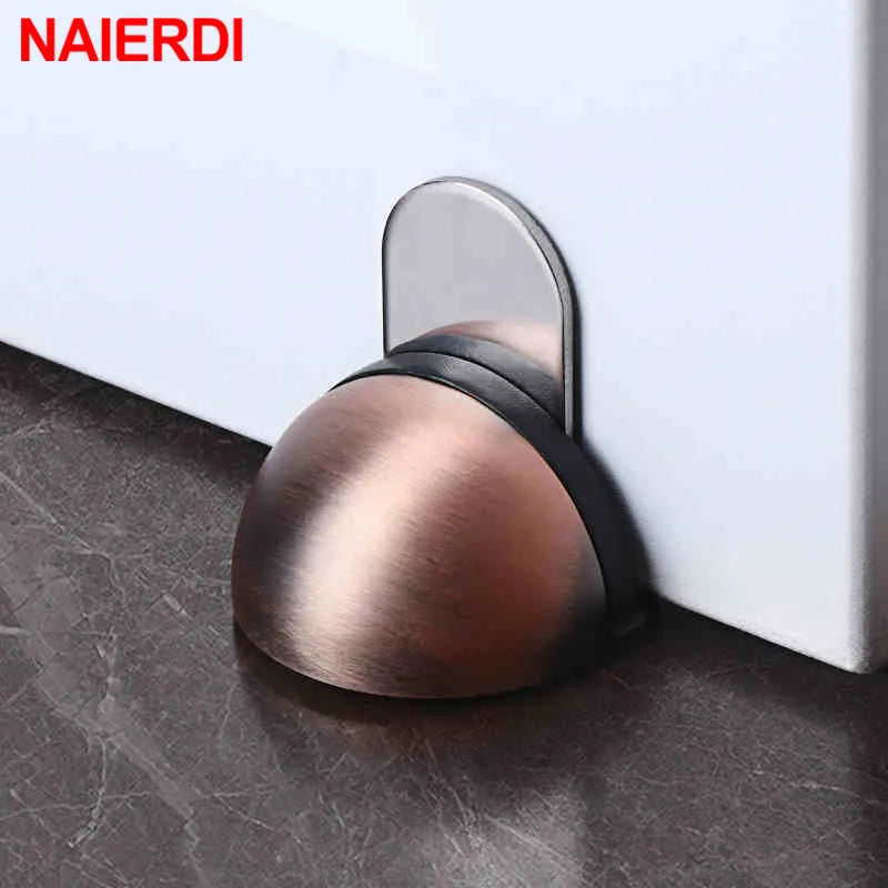 NAIERDI Magnetic Door Stops Rubber Stainless Steel Magnetic Nail-free Door Stopper,For Home,Kitchen,Bedroom Furniture Hardware