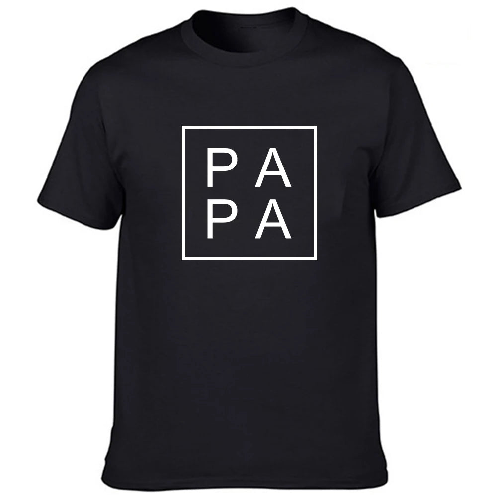 PAPA Square Dad Life Men's Harajuku Casual T Shirts Best Daddy Father's Day Gift Fashion Short Sleeve T-shirt Round Neck Clothes