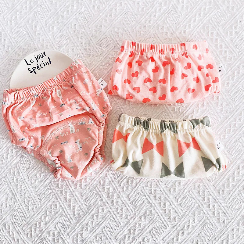 3 Pieces/lot Baby Training Pants 6 Layers Bebe Cloth Diaper Reusable Washable Cotton Elastic Waist Cloth Diapers 8-18KG Nappy