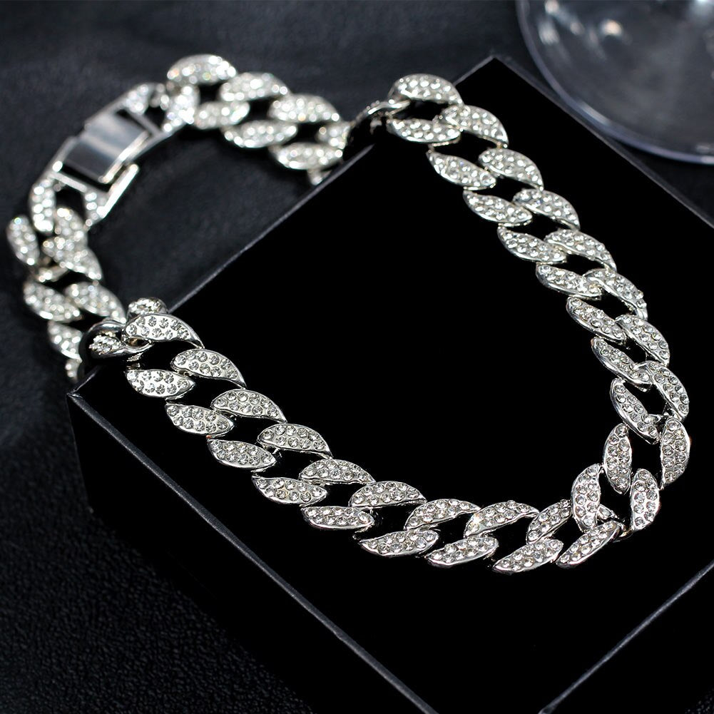 15mm Cuban Link Chains Necklace Fashion Hiphop Jewelry For Women Men Bling Iced Out  Full Rhinestone Rapper Necklaces Collar - RY MARKET PLACE