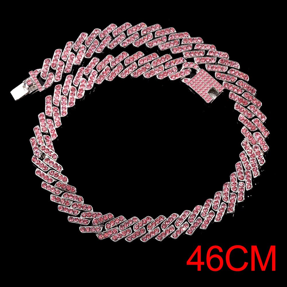 15mm Cuban Link Chains Necklace Fashion Hiphop Jewelry For Women Men Bling Iced Out  Full Rhinestone Rapper Necklaces Collar - RY MARKET PLACE