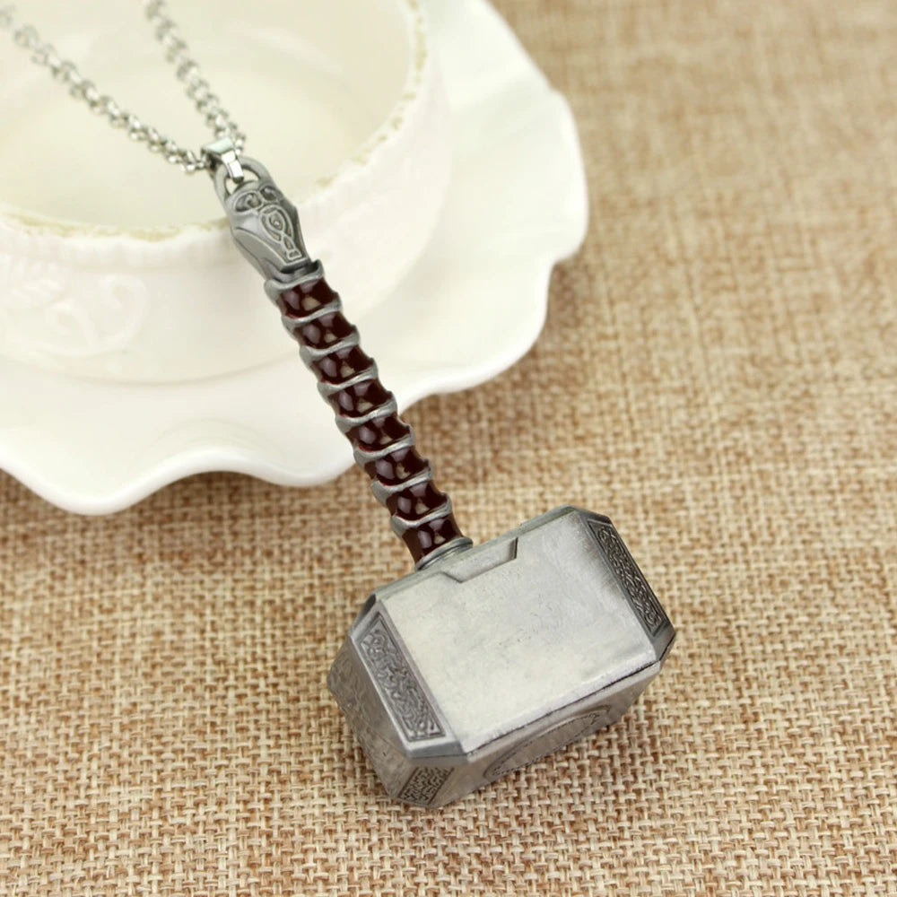 Hammer Silver Plated Pendant Stainless Necklace Men Fashion Creative Jewelry Father's Day Gift Chain Choker Dropshipping