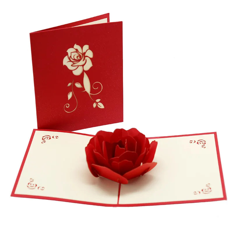 Love Postcard 3D Pop UP Greeting Cards Wedding Birthday Anniversary for Couples Wife Husband Handmade Valentines Day Gift