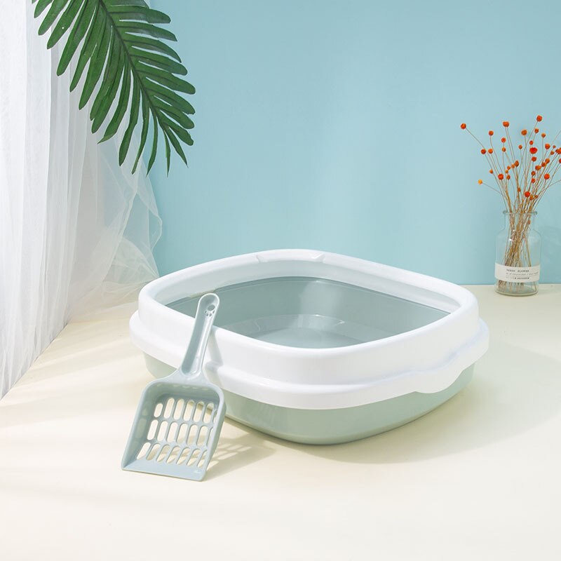 Pet Toilet Bedpan Anti Splash Cats Litter Box Cat Tray With Scoop Kitten Dog Clean Toilette Home Plastic Sand Box Cat Supplies - RY MARKET PLACE