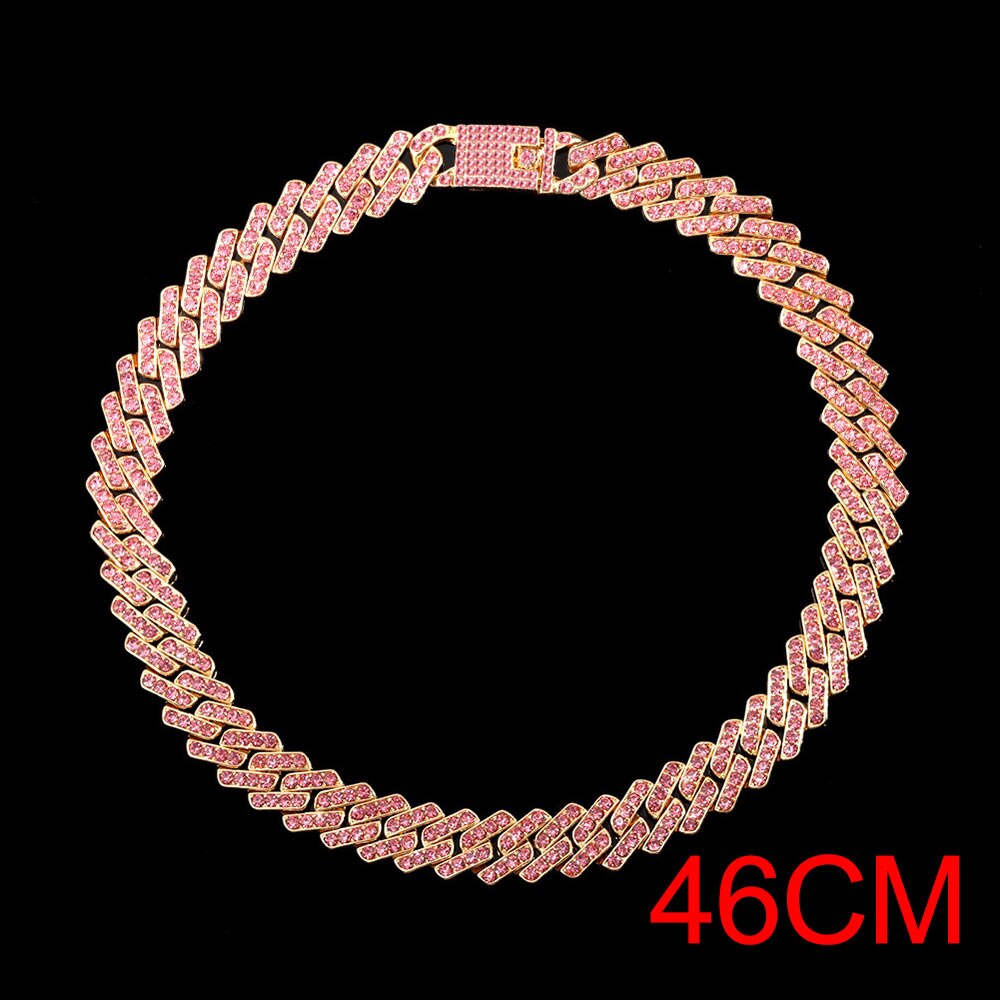 15mm Cuban Link Chains Necklace Fashion Hiphop Jewelry For Women Men Bling Iced Out  Full Rhinestone Rapper Necklaces Collar - RY MARKET PLACE