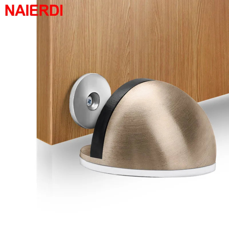 NAIERDI Magnetic Door Stops Rubber Stainless Steel Magnetic Nail-free Door Stopper,For Home,Kitchen,Bedroom Furniture Hardware