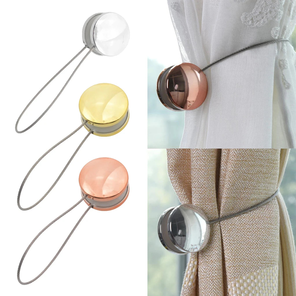 1Pcs/ 2Pcs Magnetic Curtains Tieback Clip Buckle Holder Strap Accessories