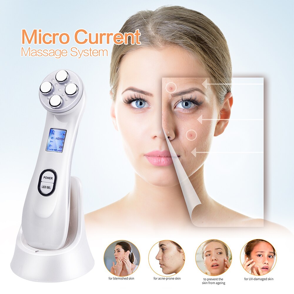 5 in 1 Mesotherapy Electroporation RF Radio Frequency Facial Beauty Device Face Lifting Face Care Skin Tightening Rejuvenation - RY MARKET PLACE