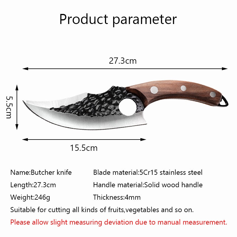 6'' Meat Cleaver Butcher Knife Stainless Steel Hand Forged Boning Knife Chopping Slicing Kitchen Knives Cookware Camping Kinves - RY MARKET PLACE