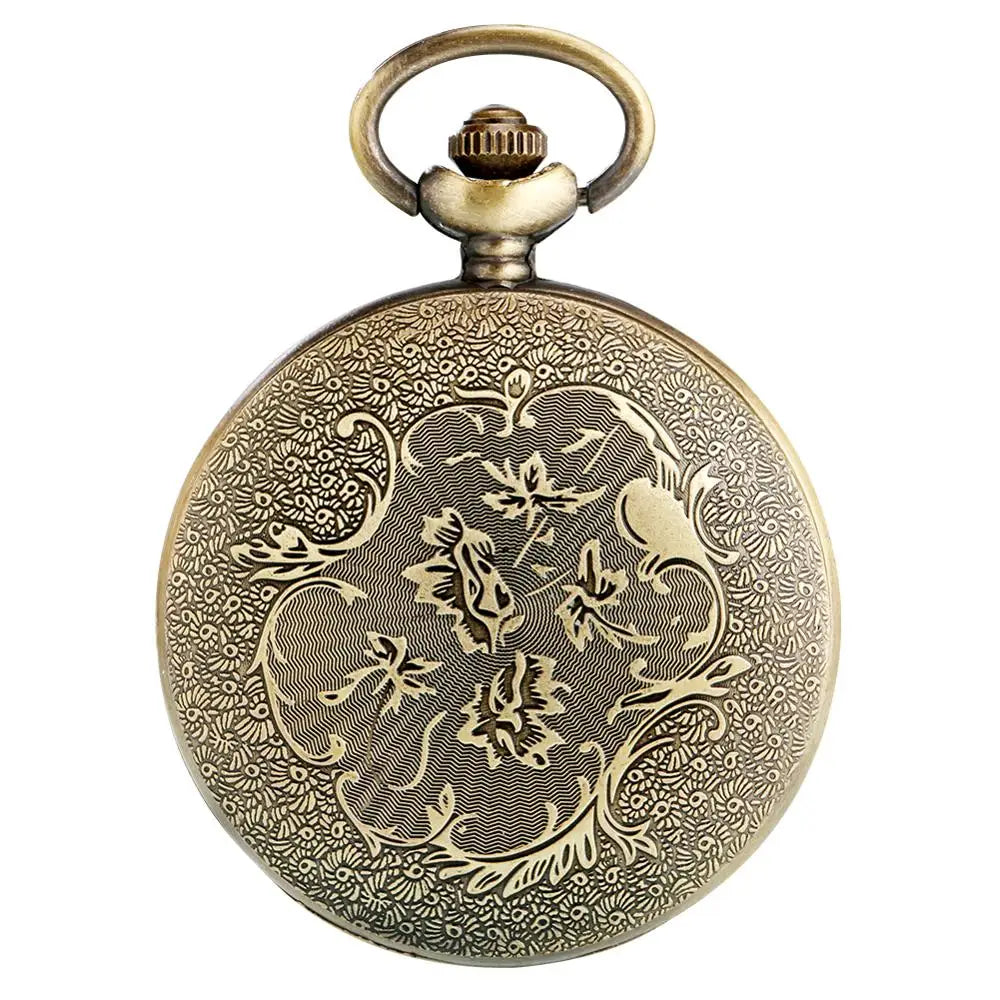 Antique DAD Pocket Watch Hollow Design Pendant Bronze Necklace Mens Fashion Pendant Happy Father's Day Gifts for Dad Daddy Clock