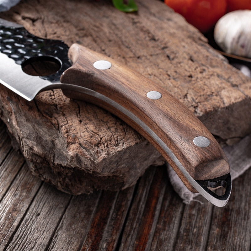 6'' Meat Cleaver Butcher Knife Stainless Steel Hand Forged Boning Knife Chopping Slicing Kitchen Knives Cookware Camping Kinves - RY MARKET PLACE