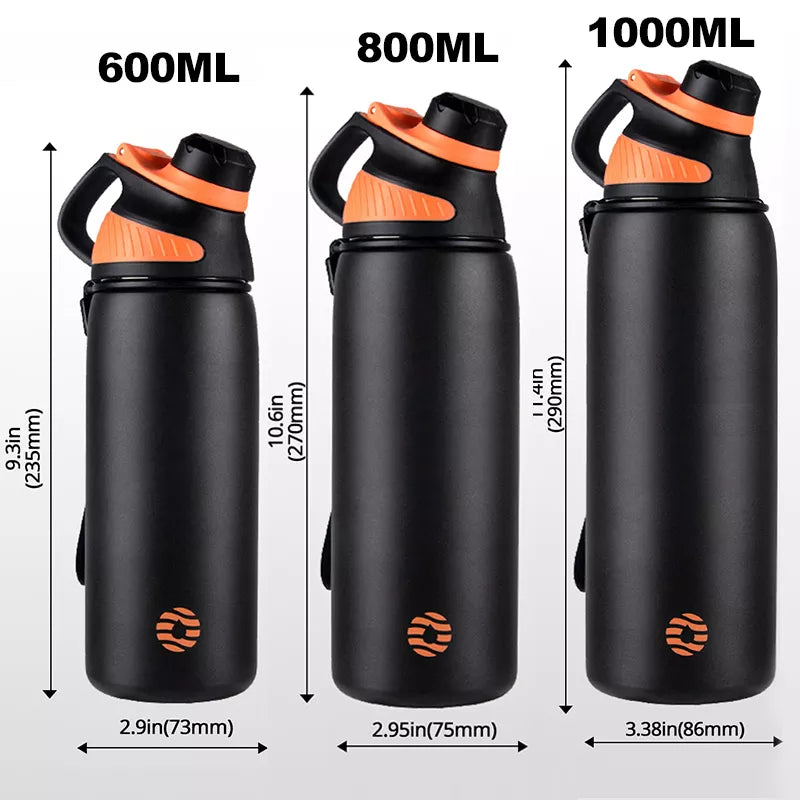 FEIJIAN LKG Thermos Double Wall Vacuum Flask With Magnetic Lid Outdoor Sport Water Bottle Stainless Steel Thermal Mug Leak Proof