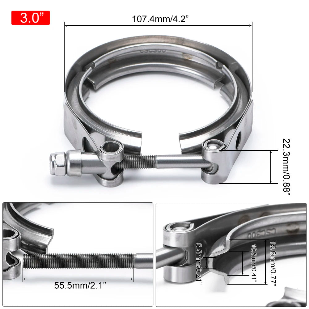 Normal or Quick Release V Band Clamp-2.0"/2.25"2.5"/2.75"/3.0"/3.25"/3.5"/4.0"Turbo/Downpipe/Hose /SS304 Car Accessories