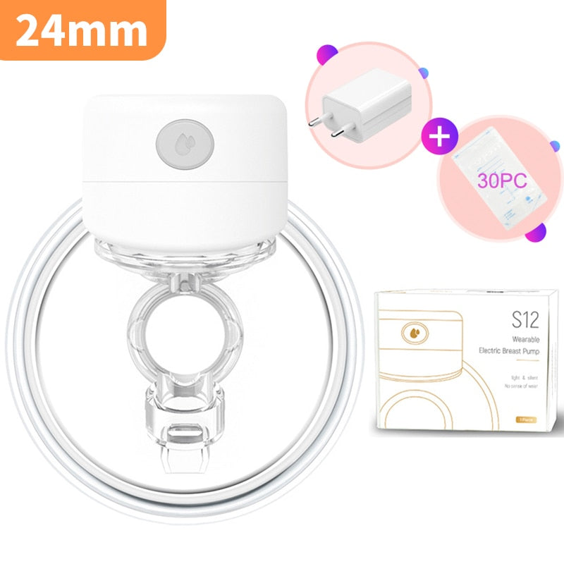 NEW Portable Electric Breast Pump Silent Wearable Automatic Milker LED Display USB Rechargable Hands-Free Portable Milker NO BPA - RY MARKET PLACE