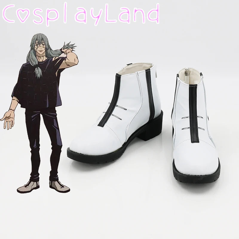 Anime Cosplay Jujutsu Kaisen Mahito White Cosplay Boots Shoes Cosplay Accessories Halloween Party Shoes Costumes