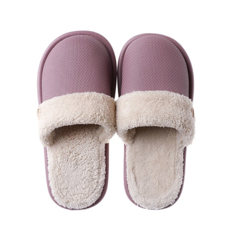 JIANBUDAN Plush warm Home flat slippers Lightweight soft comfortable winter slippers Women's cotton shoes Indoor plush slippers - RY MARKET PLACE