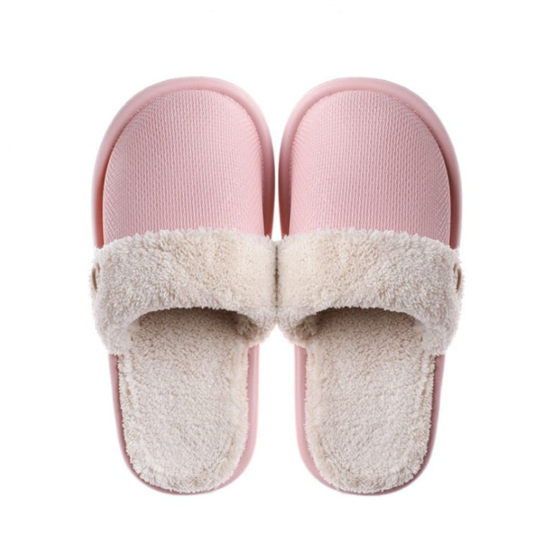 JIANBUDAN Plush warm Home flat slippers Lightweight soft comfortable winter slippers Women's cotton shoes Indoor plush slippers - RY MARKET PLACE