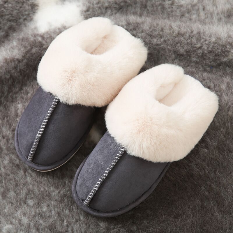 JIANBUDAN Plush warm Home flat slippers Lightweight soft comfortable winter slippers Women's cotton shoes Indoor plush slippers - RY MARKET PLACE