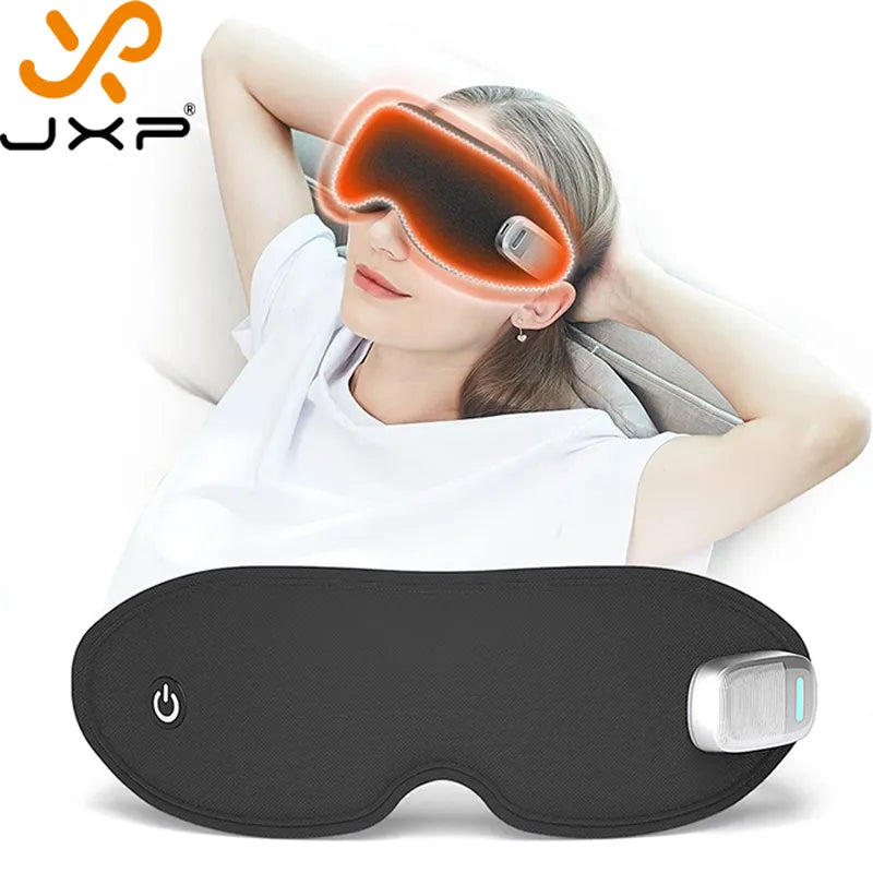 JXP Hot Compress Eye Massage with Heat Vibration Sleep Mask Air Pressure Blackout 3D 3 In 1 Charger Dry Eye Massager Instrument - RY MARKET PLACE