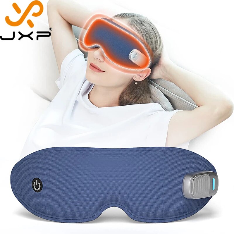 JXP Hot Compress Eye Massage with Heat Vibration Sleep Mask Air Pressure Blackout 3D 3 In 1 Charger Dry Eye Massager Instrument - RY MARKET PLACE