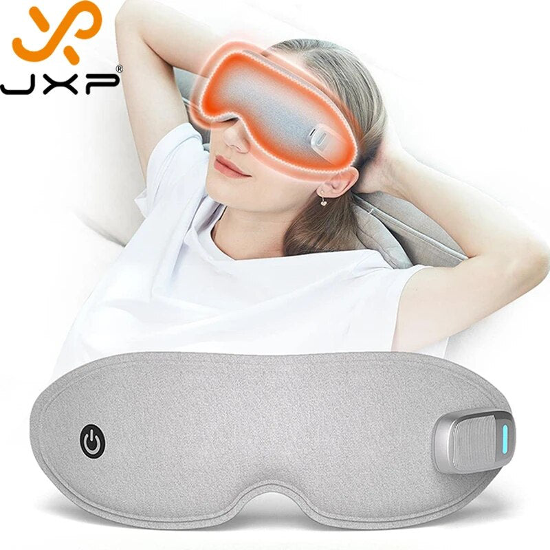 JXP Hot Compress Eye Massage with Heat Vibration Sleep Mask Air Pressure Blackout 3D 3 In 1 Charger Dry Eye Massager Instrument - RY MARKET PLACE