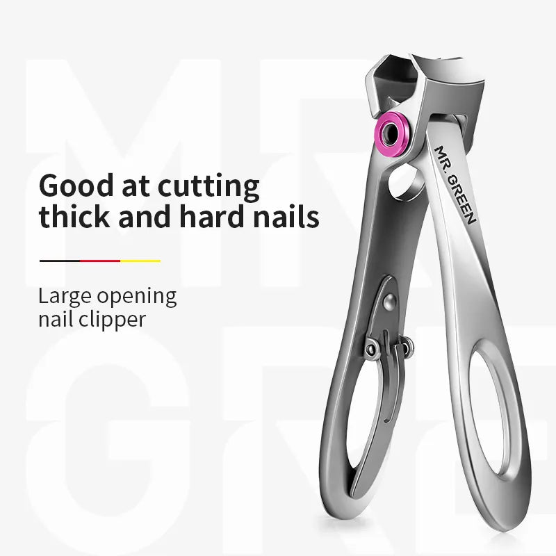 MR.GREEN Nail Clippers Stainless Steel Wide Jaw Opening Manicure Fingernail Cutter Thick Hard Ingrown Toenail Scissors tools - RY MARKET PLACE