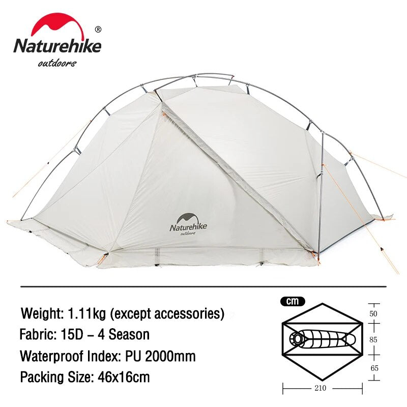 Naturehike Tent VIK Ultralight Camping Tents 1person 2person Cycling Tent Waterproof portable Travel Tent - RY MARKET PLACE