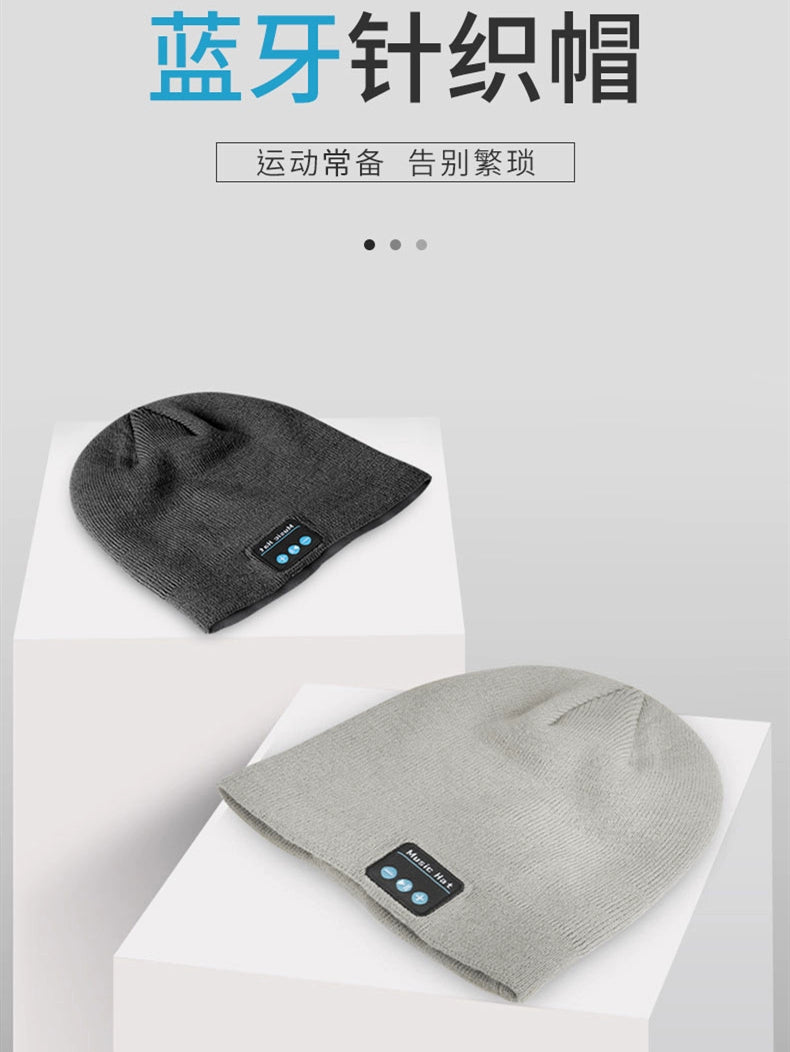 Headset Wireless Bluetooth Cap V5.0 Call Music Stereo Knitting Smart Earphone Cap Cycling Warm Hat