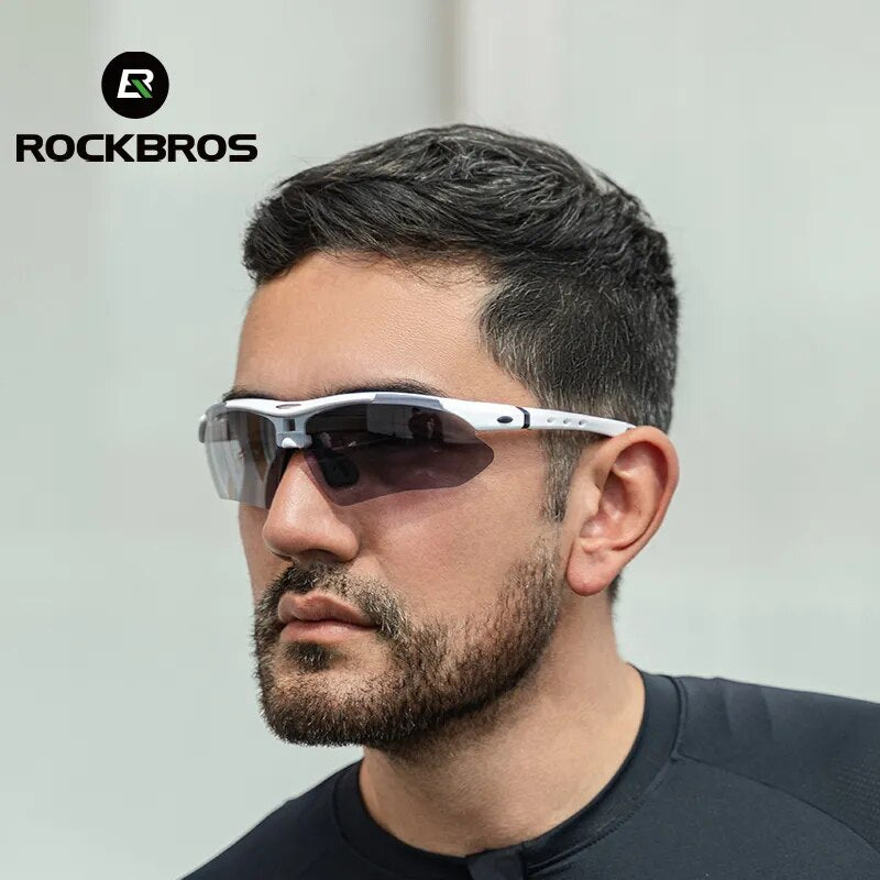 ROCKBROS Polarized Sports Men Sunglasses Road Cycling Glasses Mountain Bike Bicycle Riding Protection Goggles Eyewear 5 Lens - RY MARKET PLACE