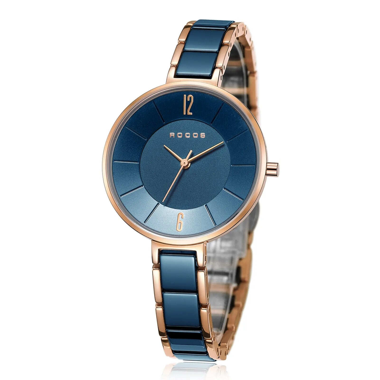 ROCOS Women's Ceramic Fashion Quartz Watch Elegant Luxury Ladies Watches Waterproof Quartz Watch for Women Slim Ceramic Clock - RY MARKET PLACE