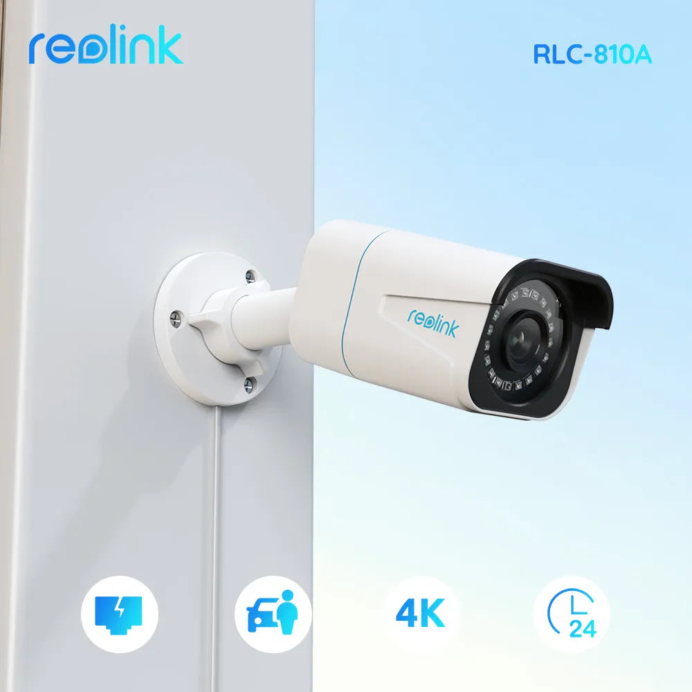 Reolink Outdoor Camera 8mp 4K PoE Human/Car Detection Infrared Night Vision Bullet Smart Home IP Surveillance Camera - RY MARKET PLACE