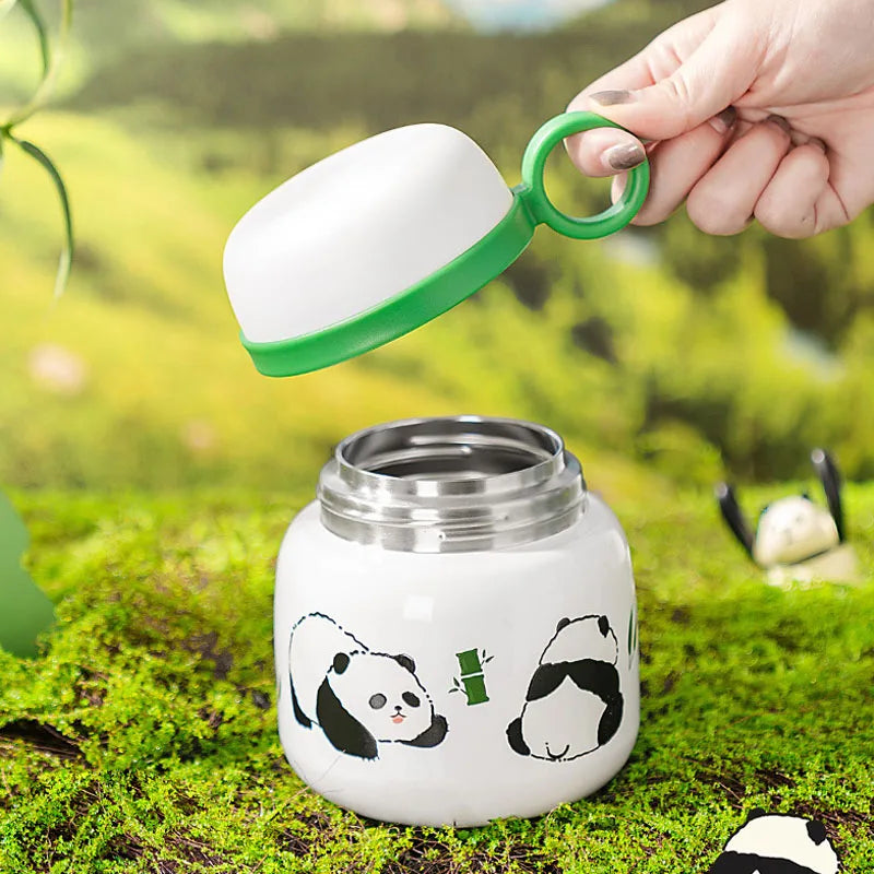 Portable Stainless Steel Vacuum Flask Children Cute Panda Thermos Mug Cartoon Student Water Bottle Coffee Mug Tumbler Thermocup