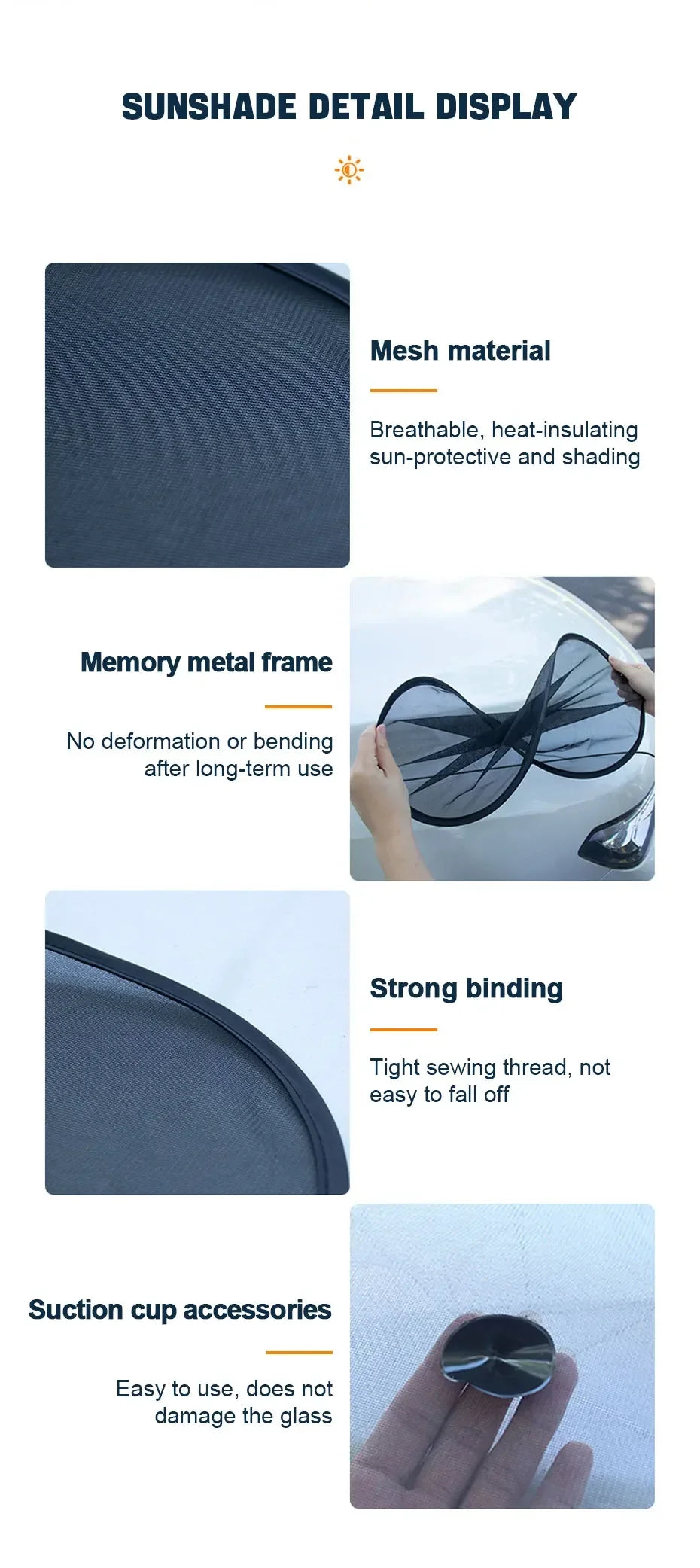 Car Sun Shade UV Protection Car Curtain Car Window Sunshade Rear Window Mesh Sun Visor Summer Protection Window Film