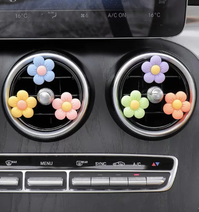 6/3/1PC Set Flower Car Outlet Vent Clip Small Daisy Air Conditioning Clip Car Interior Decoration Aromatherapy Perfume Clip Gift