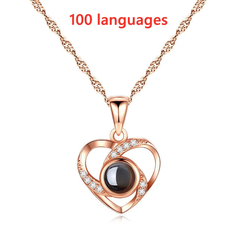 Custom Photo Projection Necklaces Personality Heart lovers Name Pet Picture Choker Necklace Jewelry Valentine Mother's Day Gift