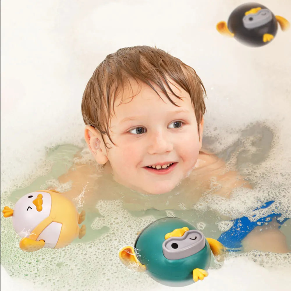 New Summer Children'S Bath Pull String Duckling Water Play Baby Bathroom Swimming Cute Fun Toys For Boys And Girls Universal