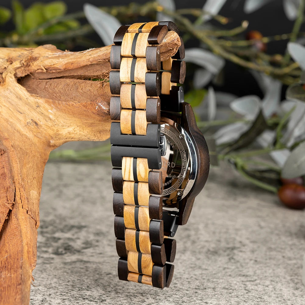 2023 Wooden Watches BOBO BIRD Top Luxury Brand Multifunctional Men Quartz Wristwatches Tigerwood Strap montre homme Father's Day