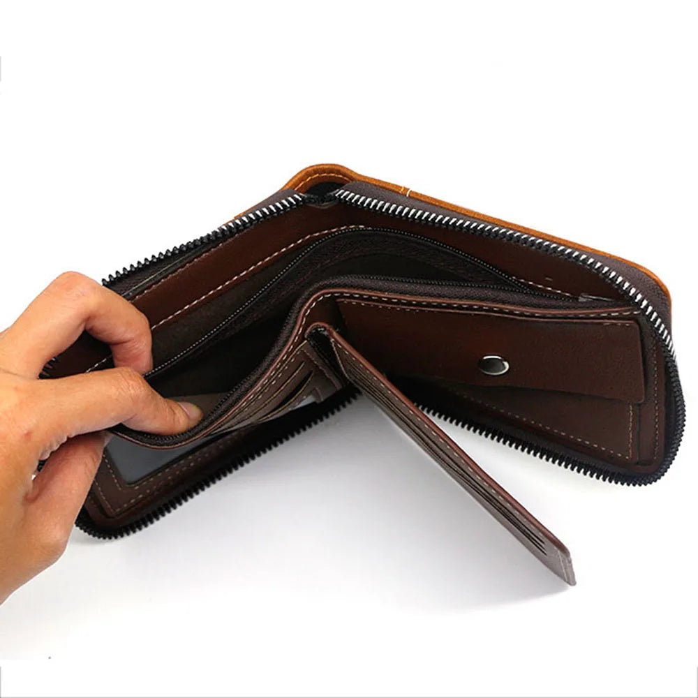 Men Wallet Money Bag Fashion PU Leather Short Wallet Card Holder Coin Pocket Purse Multi-card Personalized Father's Day Gift