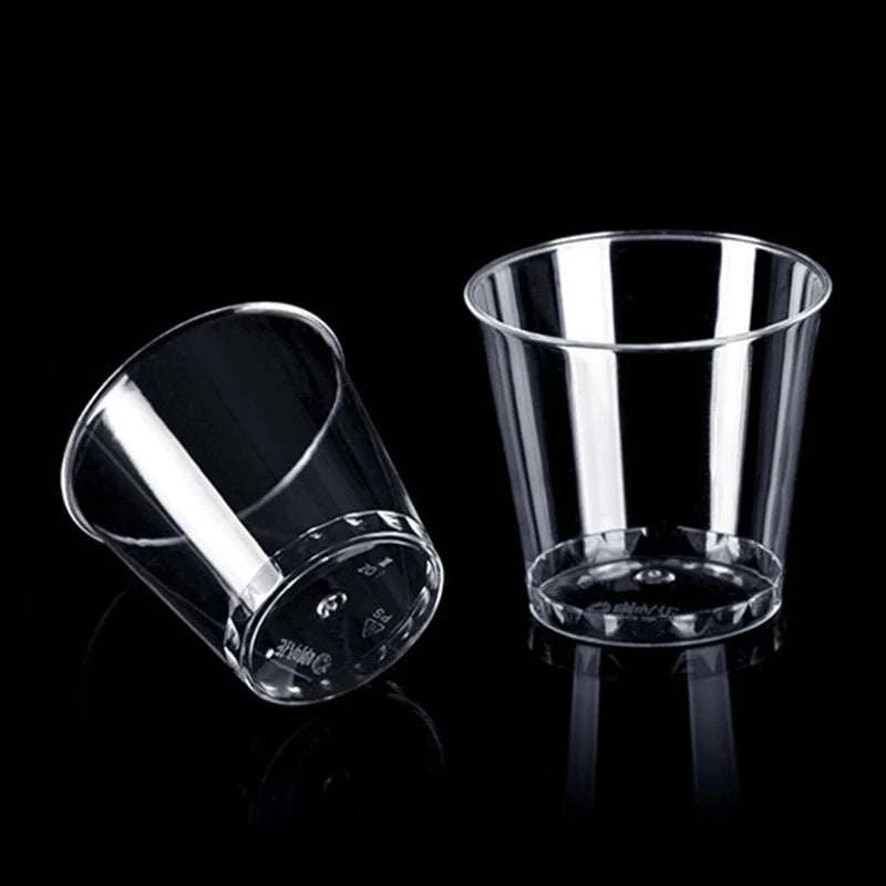 50PCS Mini Clear Plastic Disposable Party Shot Glasses